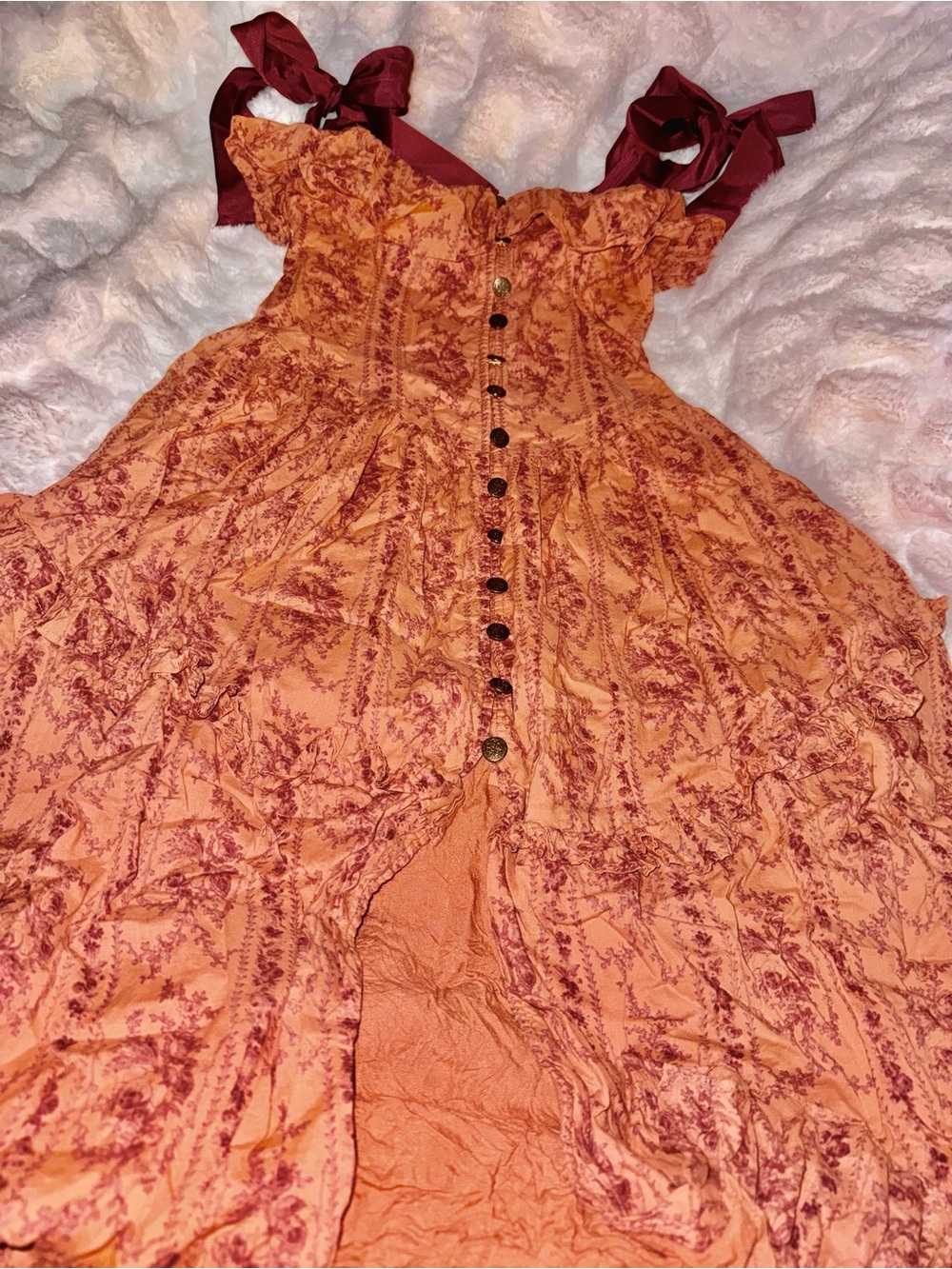 Kimchi Blue Off-Shoulder Floral Prairie Dress Size M - Picture 2 of 5